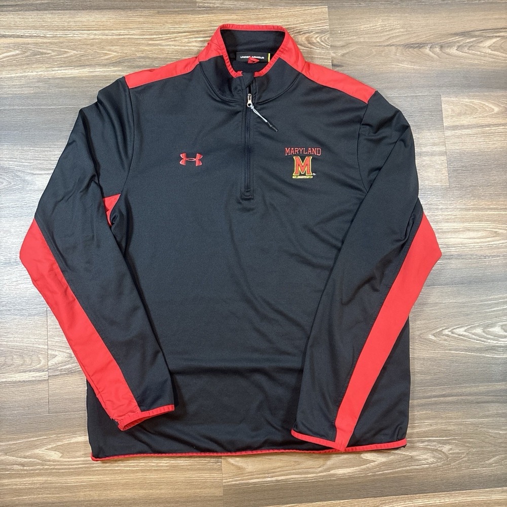 Under Armour Maryland Terrapins Men's 1/4 Zip Sideline Pullover Jacket Size L
